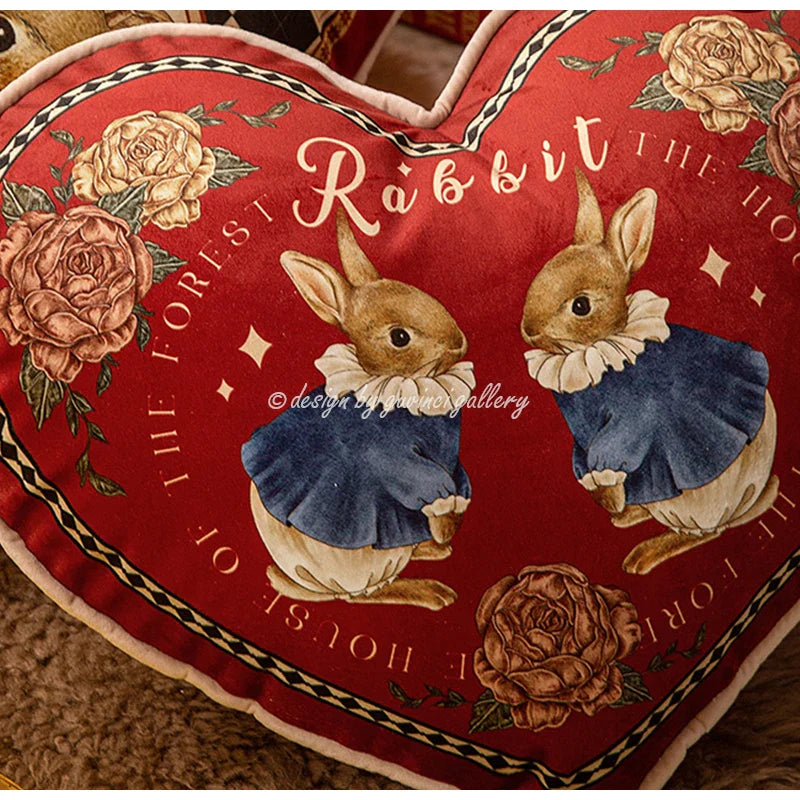 Afralia™ Velvet Quatrefoil Rabbit Cushion Covers - Luxury Vintage Diamond Pillow Case