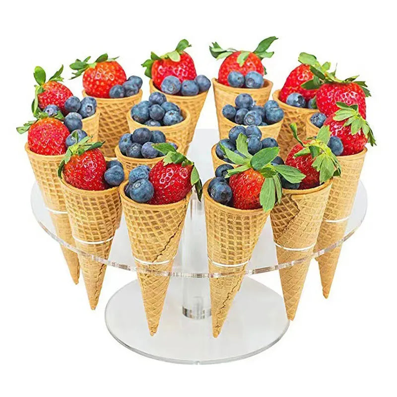 Afralia™ Ice Cream Cone Holder Stand: Durable Acrylic Display Rack for Cupcakes & Cones