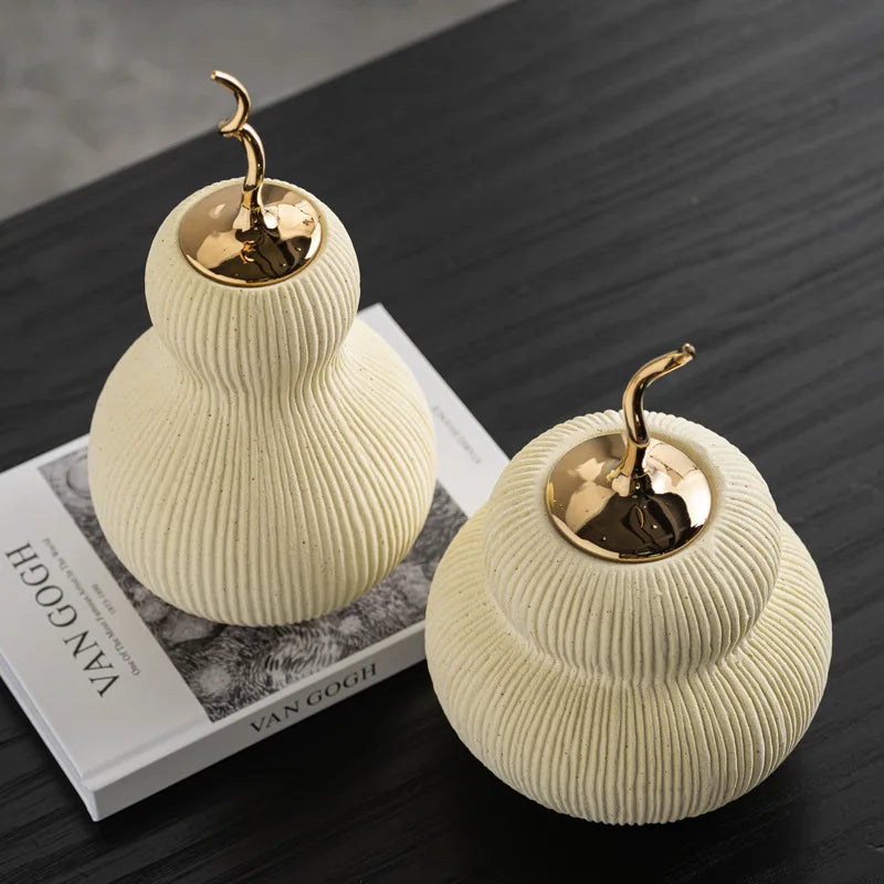 Afralia™ Ceramic Gourd Vase: Elegant Home Decor Accessory