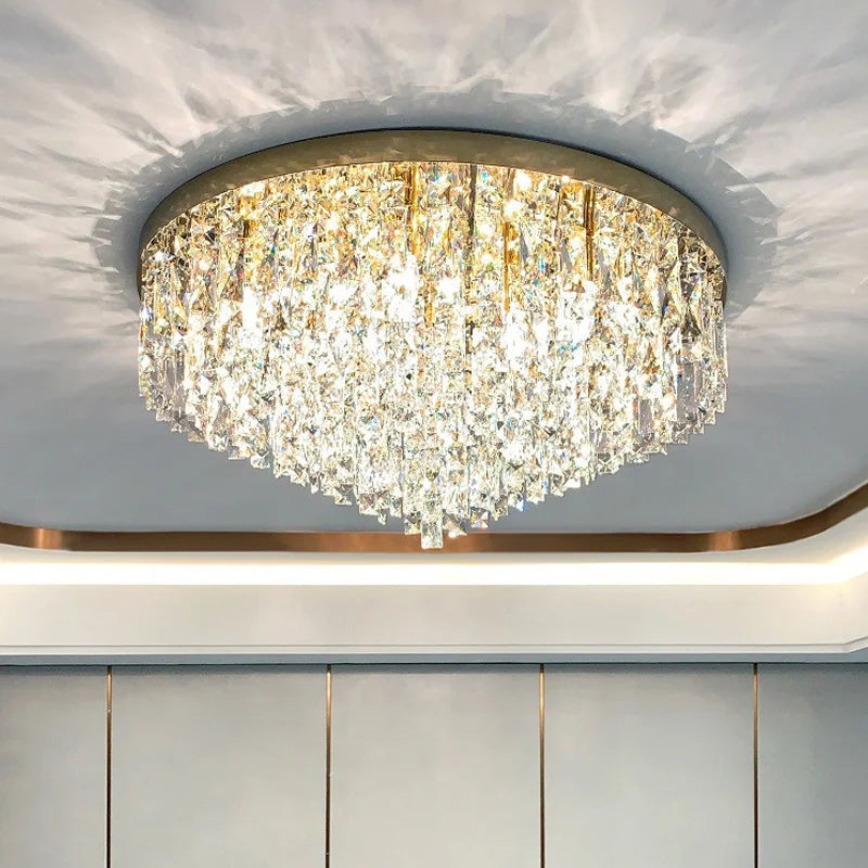 Afralia™ Crystal LED Ceiling Light: Modern Luxury Chandelier for Living Room and Bedroom