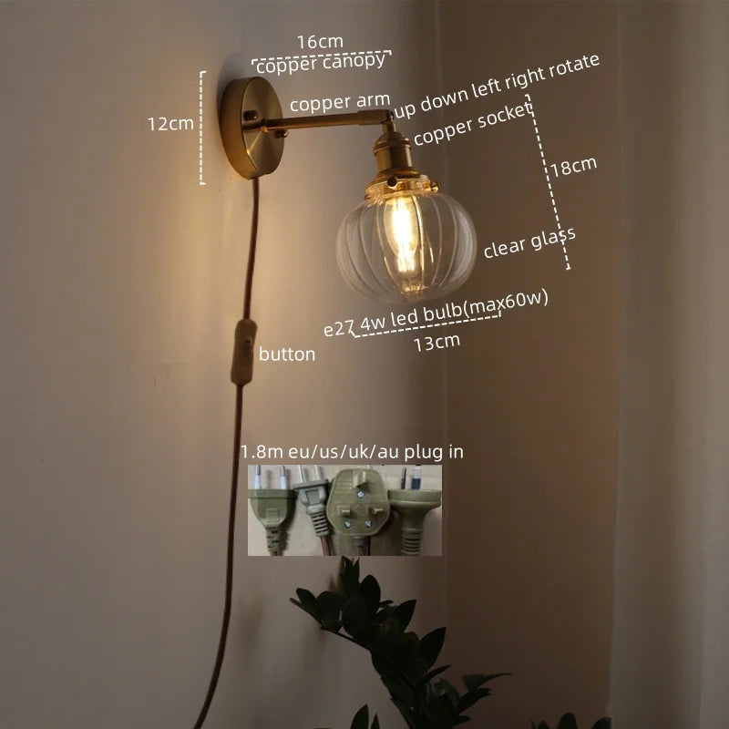 Afralia™ Nordic Wall Light Fixture with Pull Chain Switch, LED Bedside Lamp