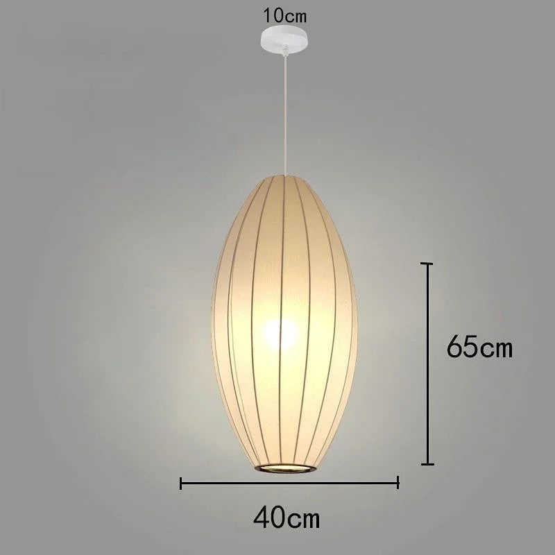 Afralia™ Nordic Fabric Lantern Pendant Chandelier for Bedroom Living Room Home Decor