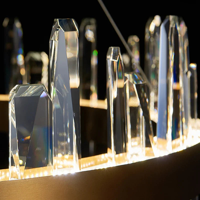 Afralia™ K9 Luxury Pendant Chandelier: Elegant Indoor LED Lighting for Kitchen, Living Room & Bedroom.