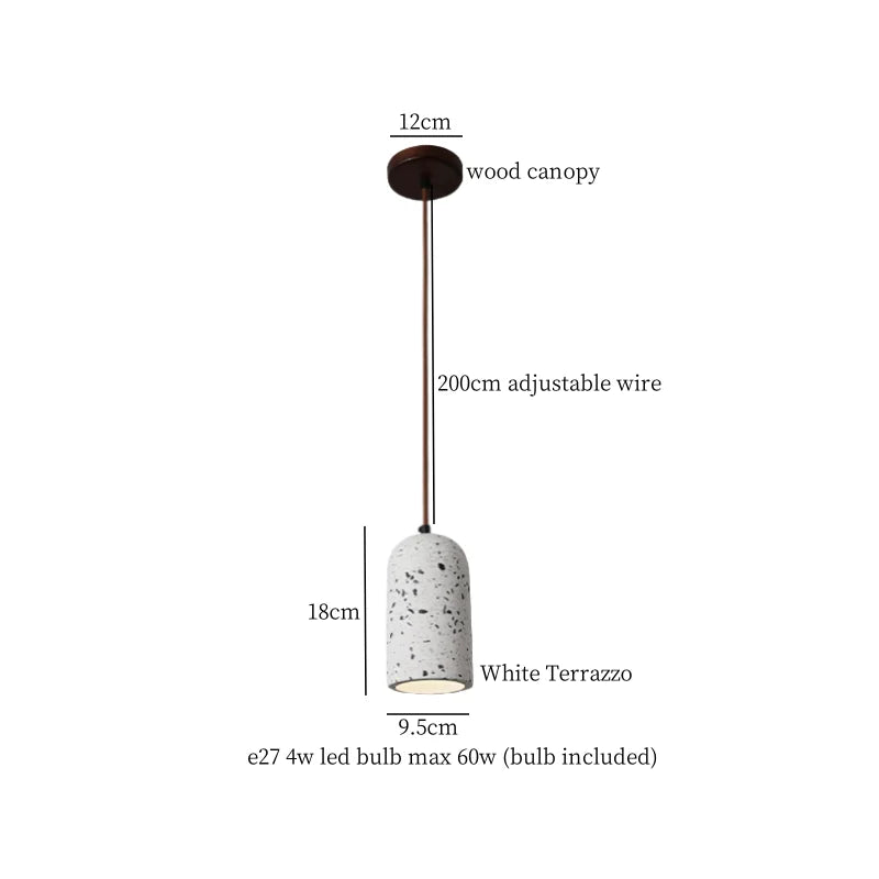 Afralia™ Terrazzo LED Pendant Light - Modern Wabi Sabi Interior Lighting for Living Room