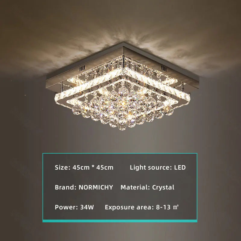 Afralia™ Crystal LED Chandelier: Modern Luxury Ceiling Lamp with Remote Control