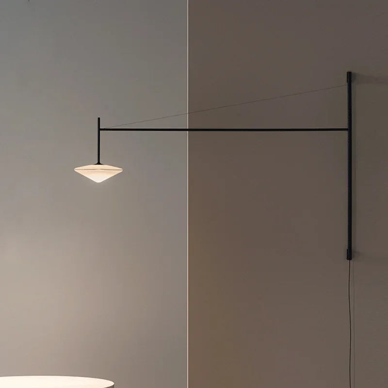 Afralia™ Black Iron LED Long Wall Lamp for Living Room, Bedroom, Corridor - Nordic Style