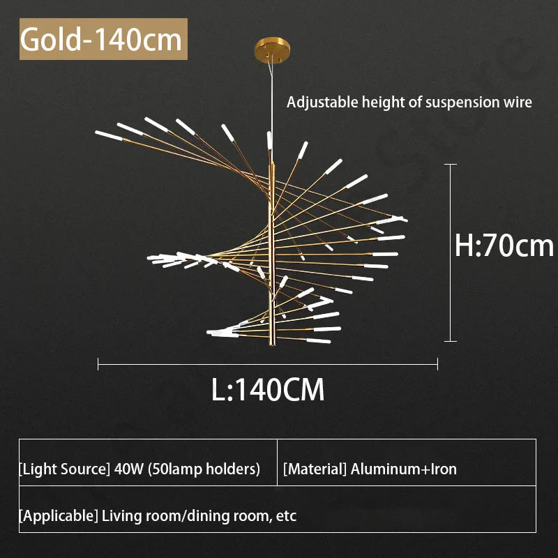 Afralia™ LED Fireworks Ceiling Pendant Light - Modern Luxury Dimmable Room Decoration