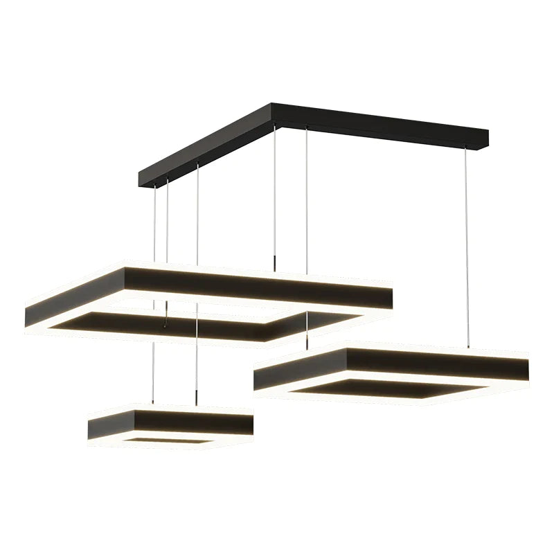 Afralia™ Smart Square Up Down Lighting Chandelier for Modern Living Room, Dining Room & Bedroom