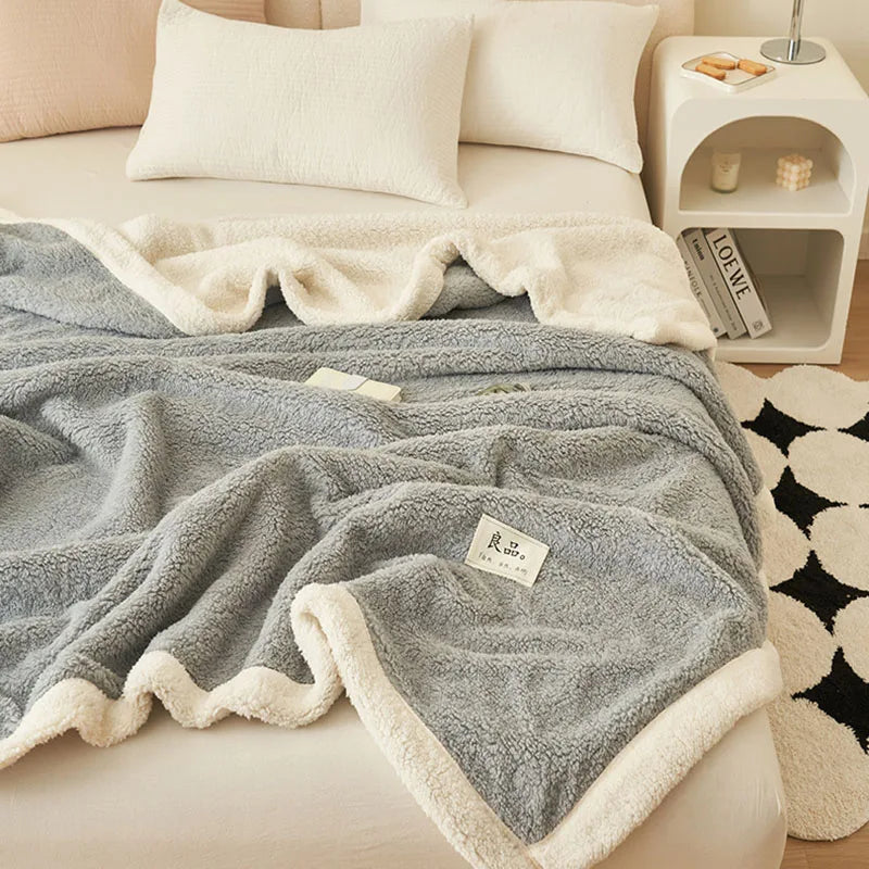 Afralia™ Coral Fleece Blanket: Super Soft Single Size Sofa Cover for Office, Cozy Nap Blanket