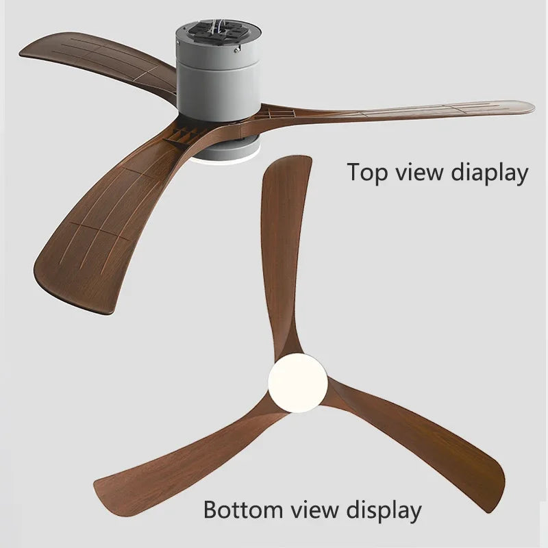 Afralia™ 46" Modern Black Ceiling Fan with Remote Control and LED Light