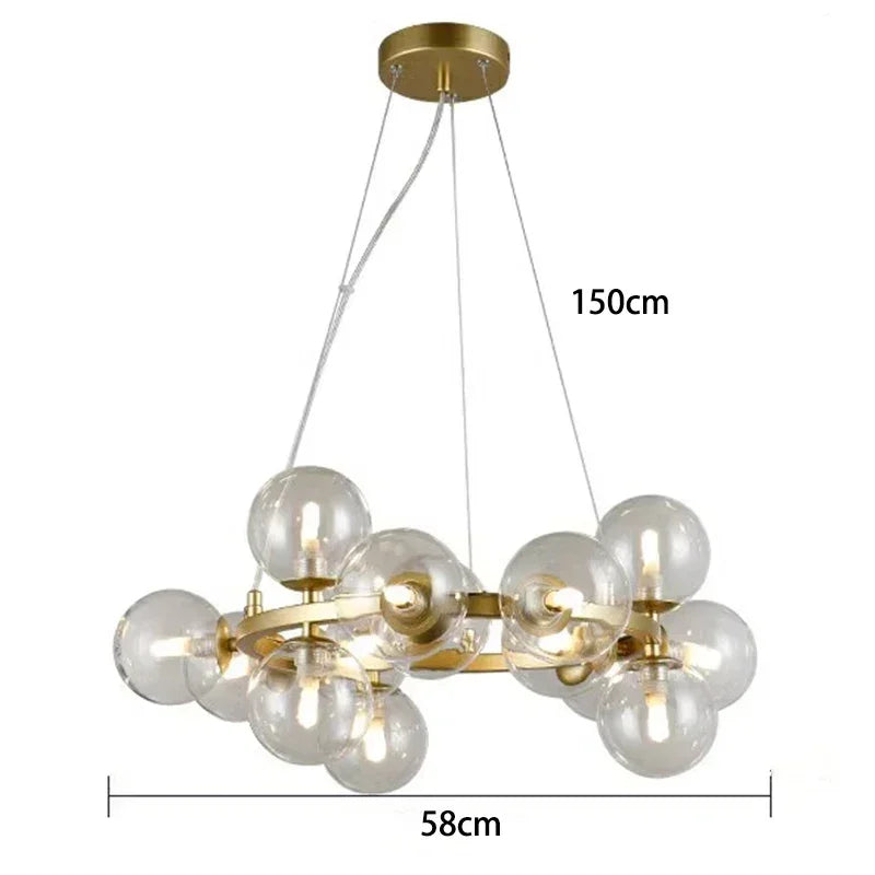 Afralia™ Glass Ball LED Pendant Lights for Home Decor and Luminaires