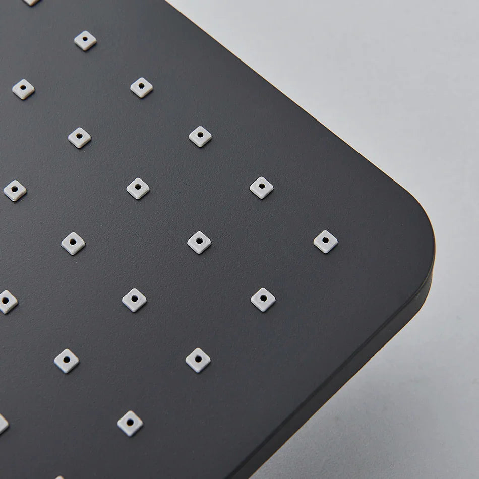 Afralia™ Square Rainfall Shower Head: Luxury ABS Plastic, Chrome & Black, Bathroom Faucet Accessory.
