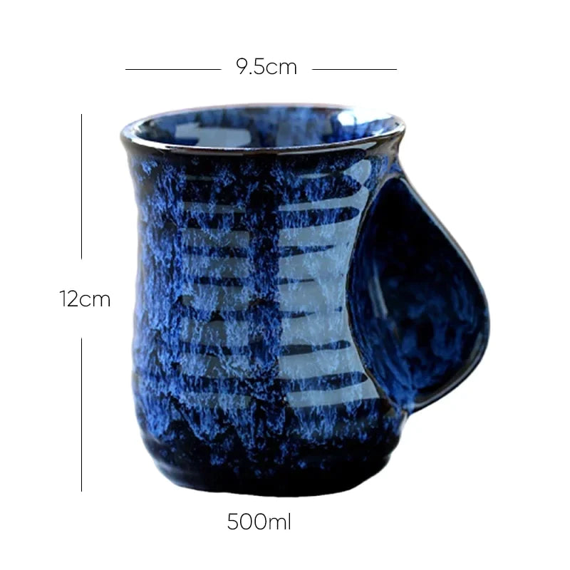 Afralia™ Ceramic Coffee Cup, Kiln Pottery, Cute Tea Cups, Kung Fu Teacup, 500ml