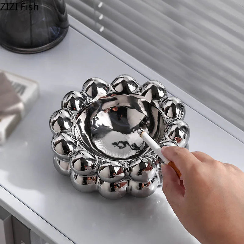 Afralia™ Ceramic Circle Ashtray for Weed Smoking - Stylish Office Table Accessory