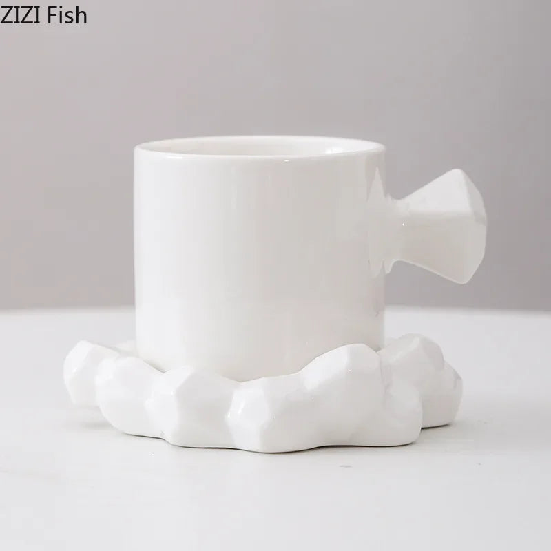 Afralia™ Diamond Porcelain Coffee Mug Set