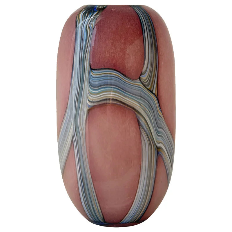 Afralia™ Irregular Geometric Graffiti Glass Vase for Floral Arrangement and Home Decoration