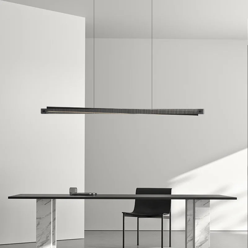 Afralia™ Bar Shape Glass & Aluminum Chandelier: High-end Nordic Pendant Light for Luxury Ambiance