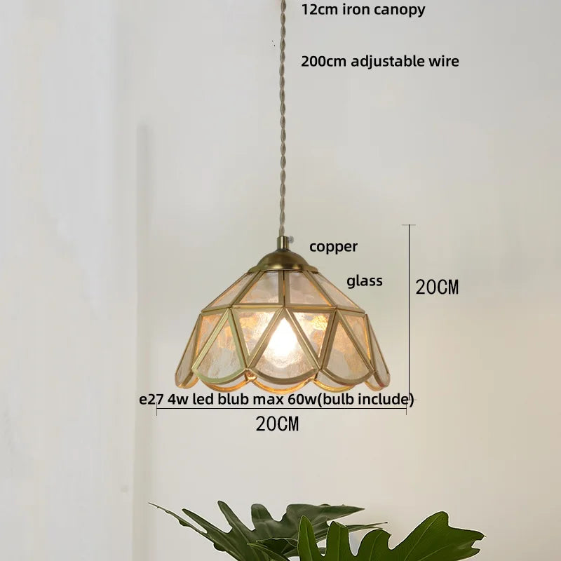 Afralia™ Blue Glass LED Pendant Light: Modern Nordic Tiffany Hanging Lamp for Bedroom & Dining Room