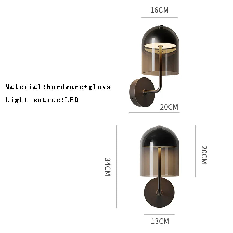 Afralia™ Luxury Glass Wall Sconce Lights Blue Background Room Decor Fixture