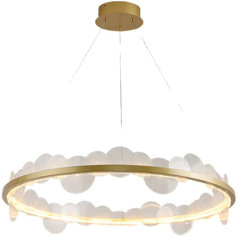 Afralia™ Frost Texture LED Ring Chandelier for Living Room Office Ceiling