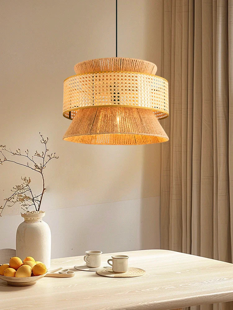 Afralia™ Nordic Rattan Ceiling Chandelier for Dining Room Decor