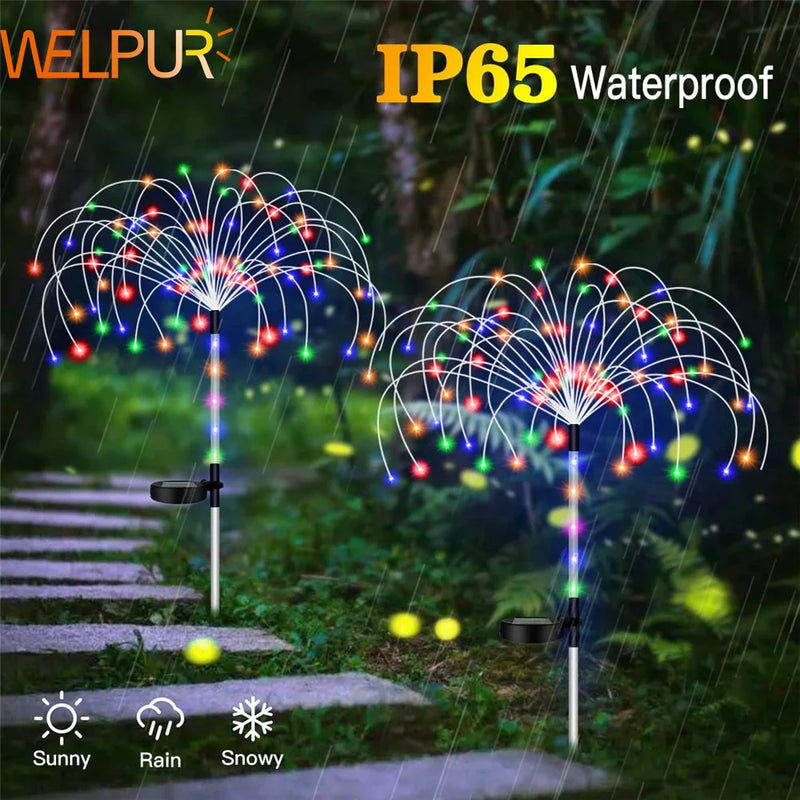 Afralia™ Solar Firework Fairy Lights for Outdoor Garden Decoration and Parties