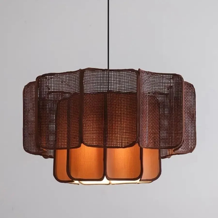 Afralia™ Vintage Woven Rattan Chandelier for Home Tea Room Bar Counter