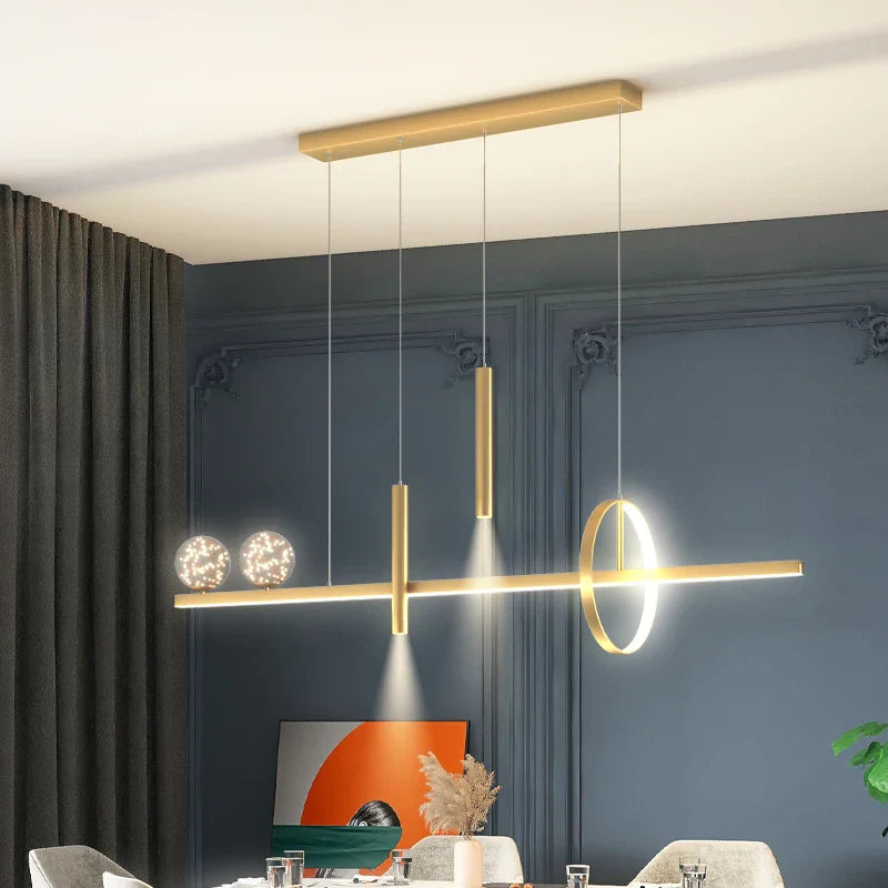 Afralia™ Black Gold Pendant Lamp | Modern Indoor Light for Dining Room & Kitchen