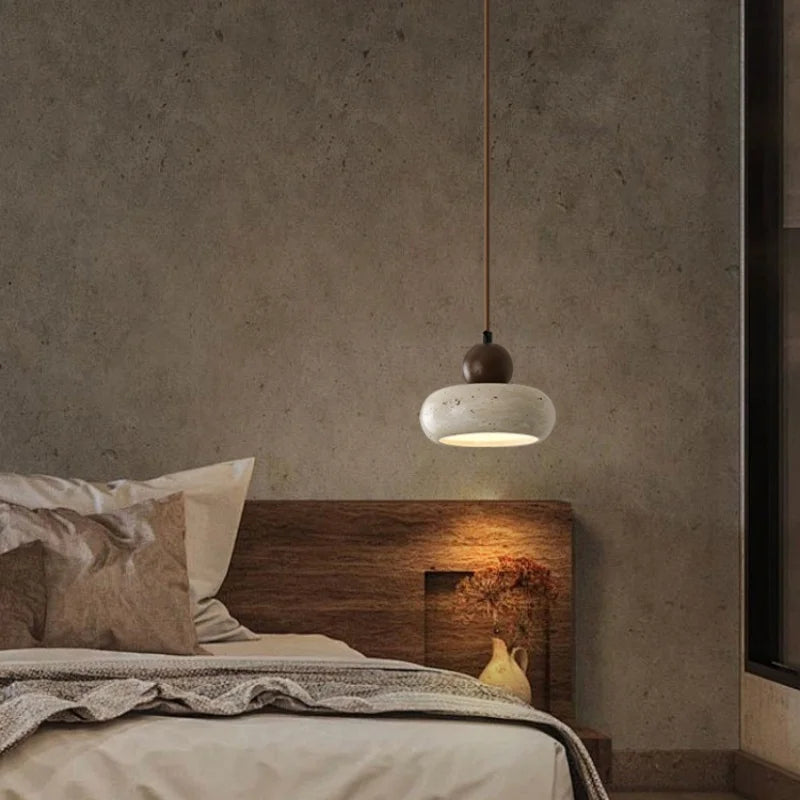 Afralia™ Yellow Travertine LED Pendant Lamp Nordic Modern Hanging Light Fixtures