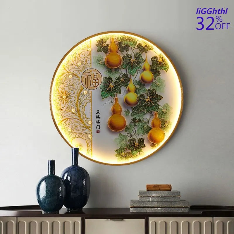 Afralia™ Chinese Picture Wall Decoration Lamp - Modern LED Lighting for Home Décor