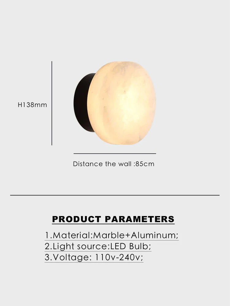 Afralia™ Marble Wall Lights Luxury Black Gold Copper LED Sconce for Living Room & Bedroom