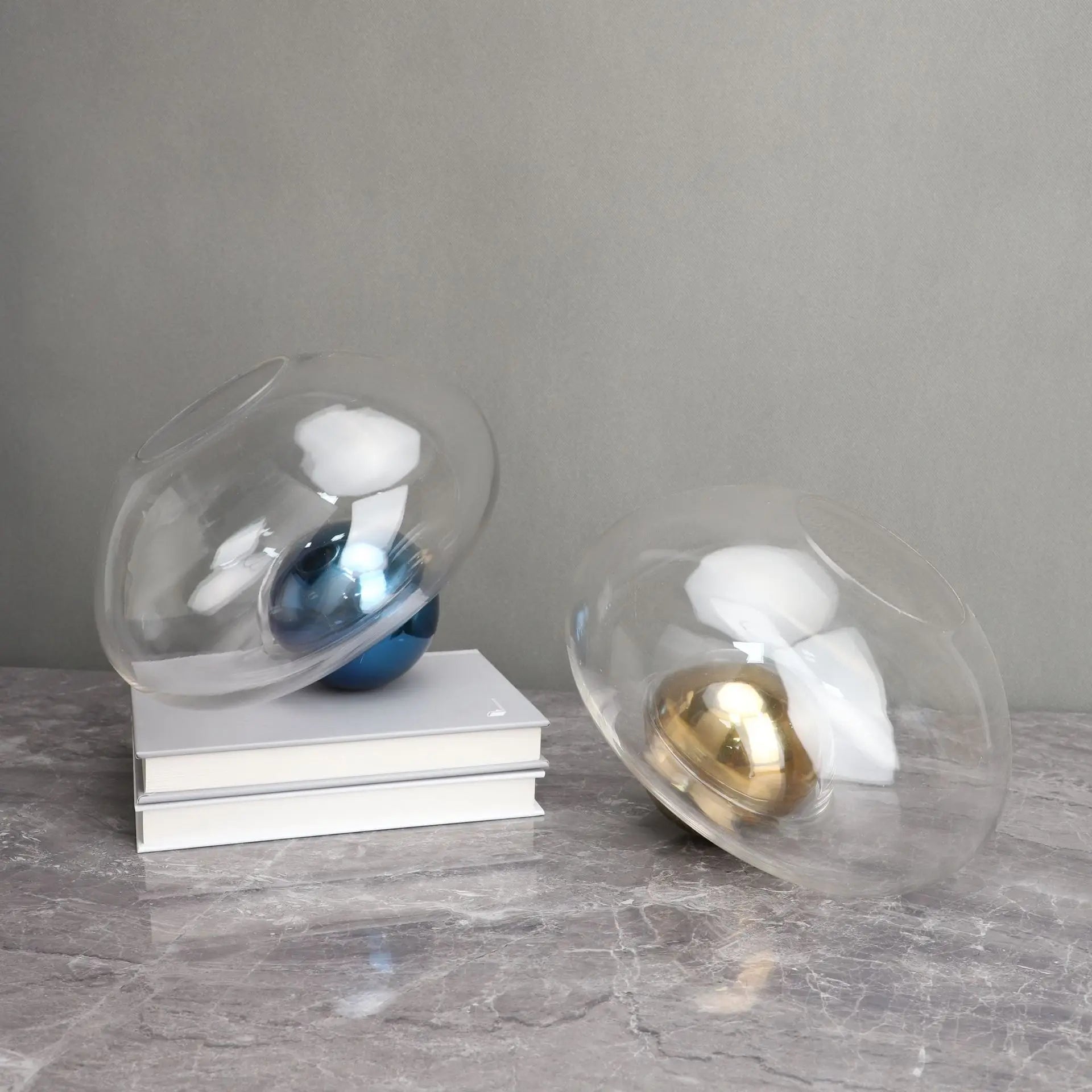 Afralia™ Golden Ball Glass Vase for Hydroponic Flower Arrangement