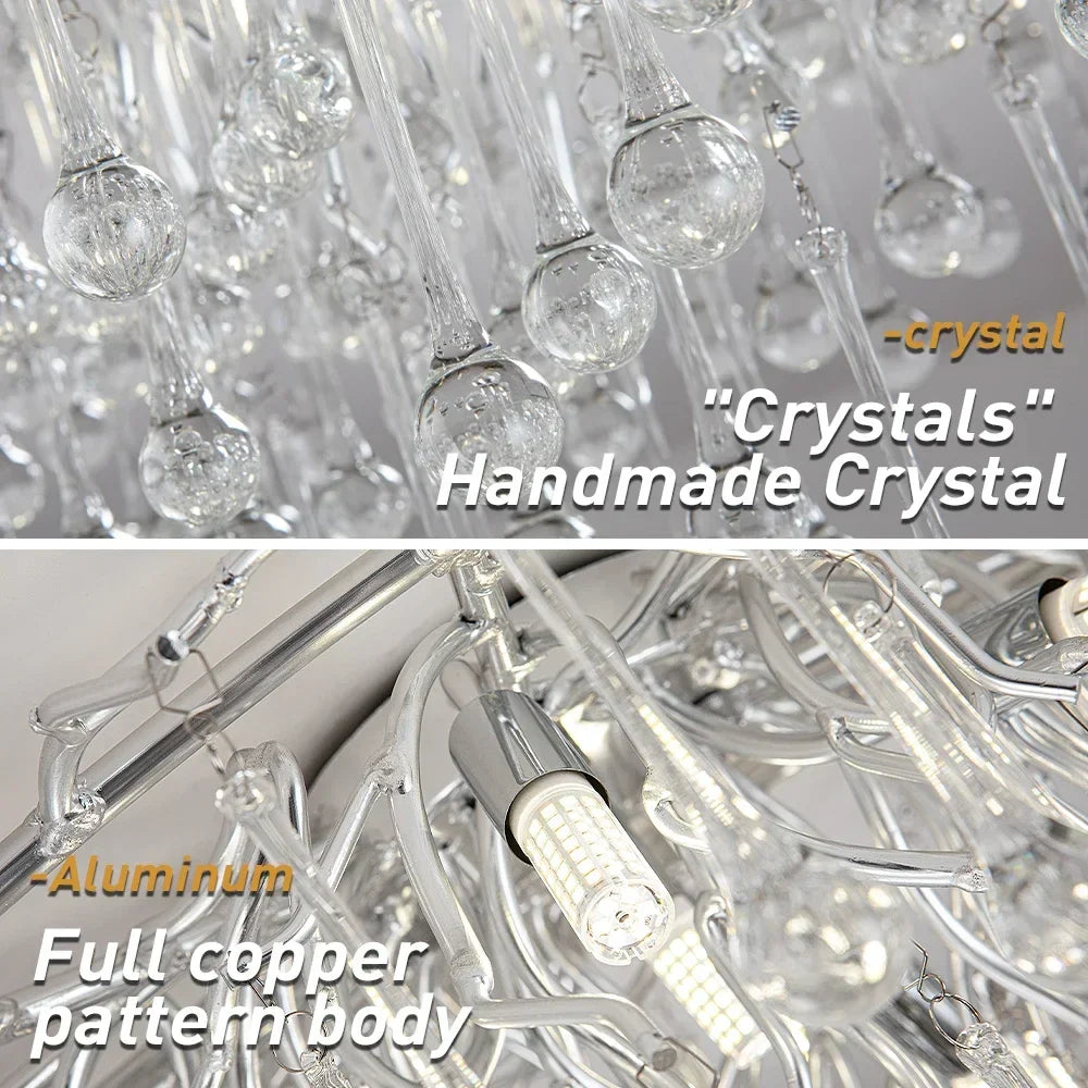 Afralia™ Modern Luxury LED Chandelier for Living Room - Nordic Style Hanging Ceiling Lamp