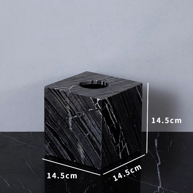 Afralia™ Marble Napkin Tissue Box Holder | Luxury Bathroom Accessories Set