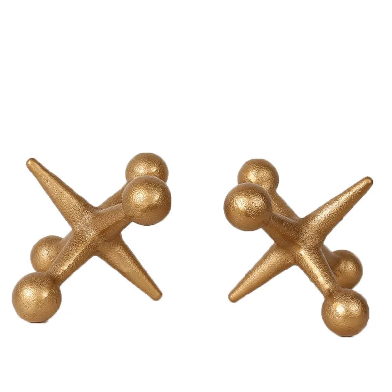 Afralia™ Golden Geometric Resin Handicrafts Molecular Model Abstract Home Decoration