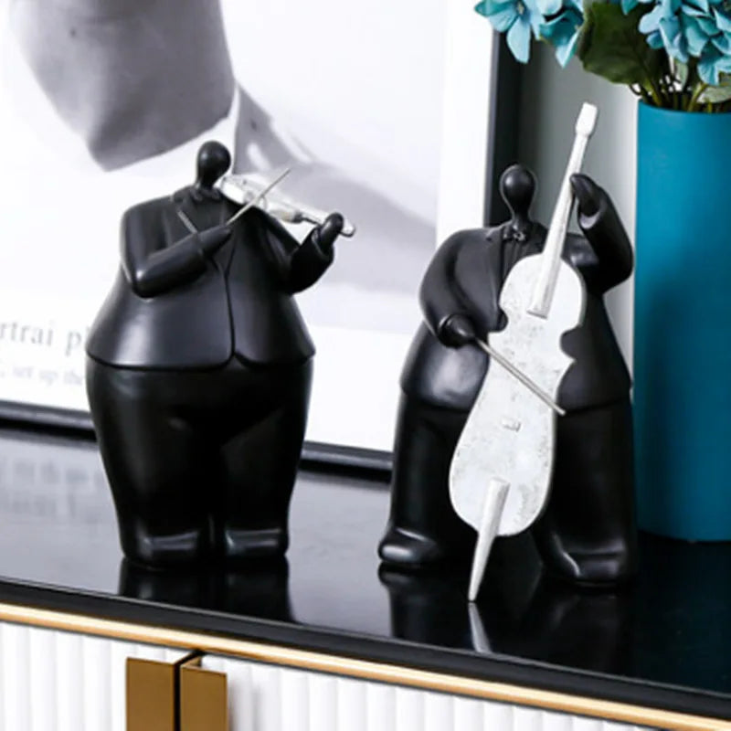 Afralia™ Human Figure Sculpture Musical Instrument Band Character Home Decoration