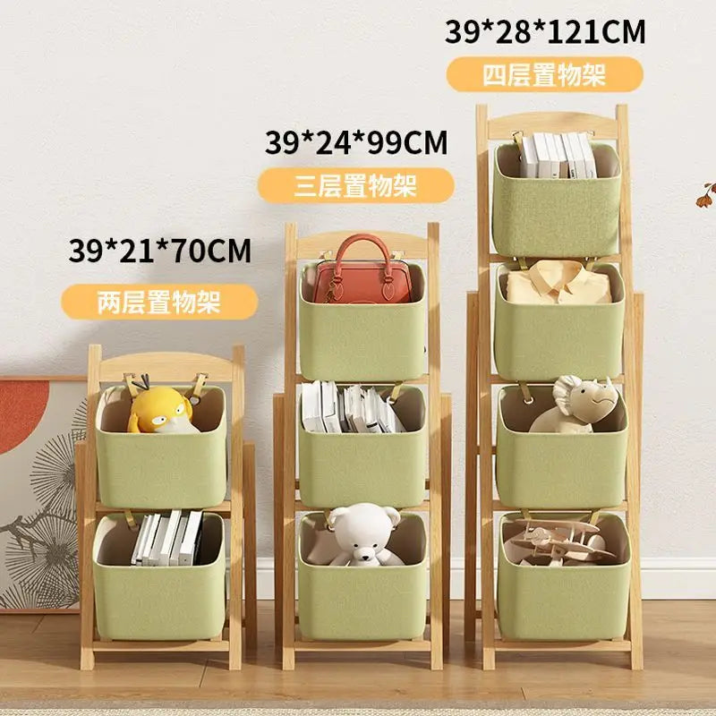 Afralia™ Solid Wood Storage Rack: Multi-layer Organizer for Living Room, Bedroom, Toys & Snacks