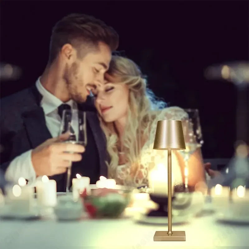 Afralia™ Poldina Waterproof Cordless Table Lamp - Rechargeable USB Touch Switch