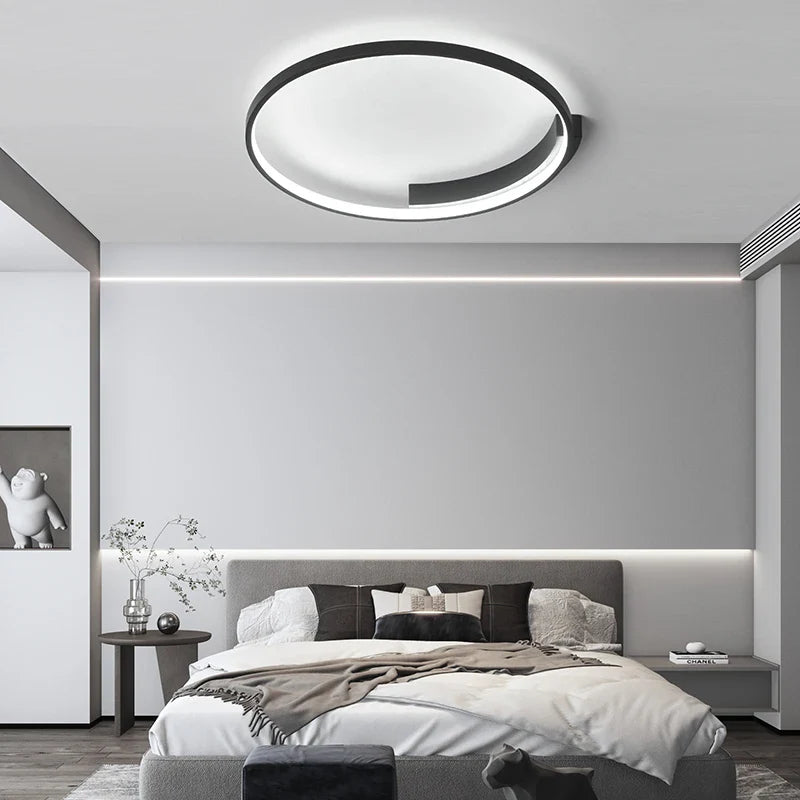 Afralia™ Modern Round LED Ceiling Light for Living Room Bedroom Dining Nordic Design