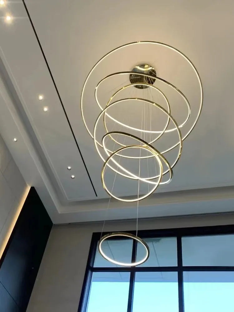 Afralia™ Stainless Steel Ring Pendant Light Modern Minimalist Chandelier