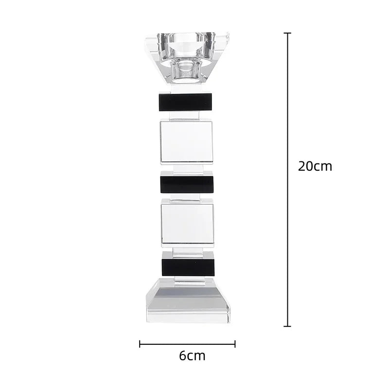 Afralia™ Geometric Glass Candle Holder Block Design Home Decor Accessory