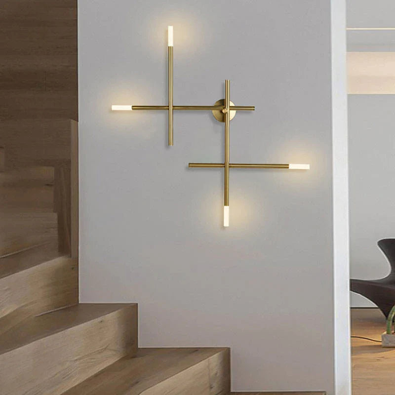 Afralia™ Cross-Shaped Wall Lamp for Bedroom Sofa Living Room Staircase - Nordic Design