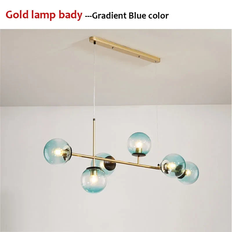 Afralia™ Glass Ball LED Pendant Light Modern Chandelier for Living Room Decor
