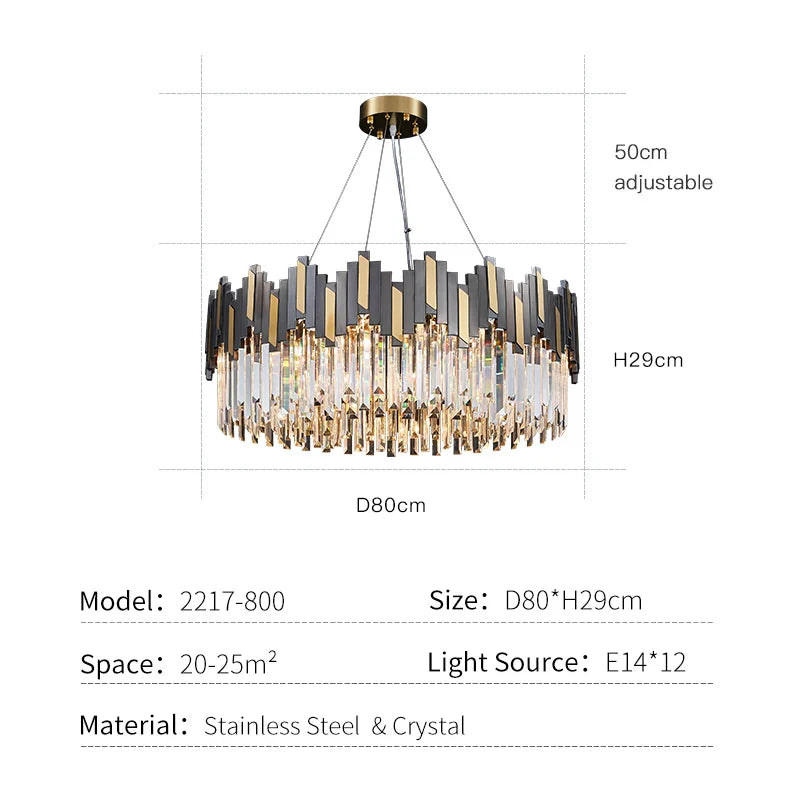 Afralia™ Crystal LED Chandelier with Remote Control for Home Living Room Kitchen Lighting