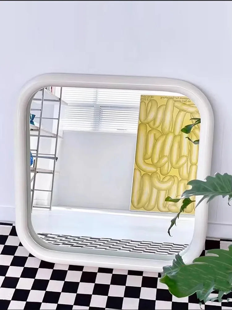 Afralia™ Small Modern Nordic Metal Frame Rectangular Mirror for Living Room Decor