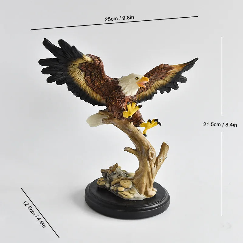 Afralia™ Resin Bald Eagle Sculpture - Simulated Bird Home Decor Figurine