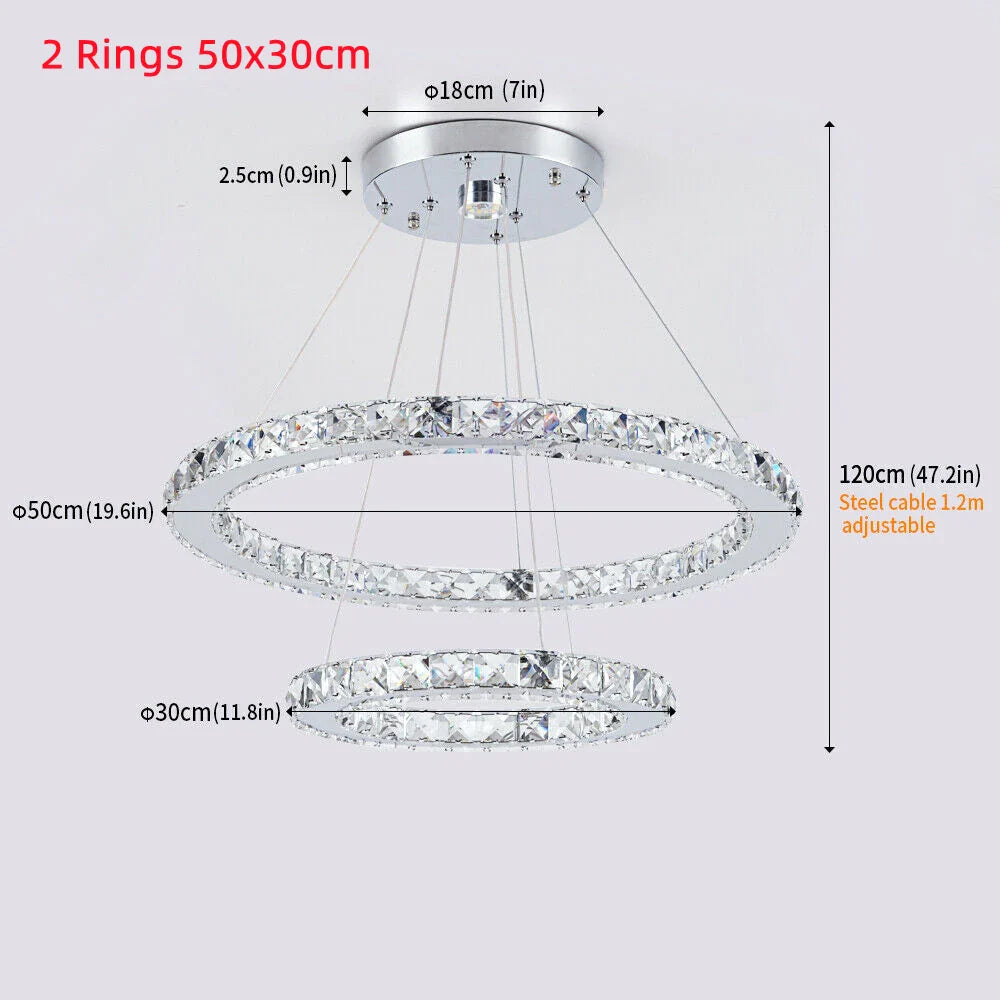 Afralia™ Crystal Chandelier Pendant Lamp for Dining Room and Bedroom