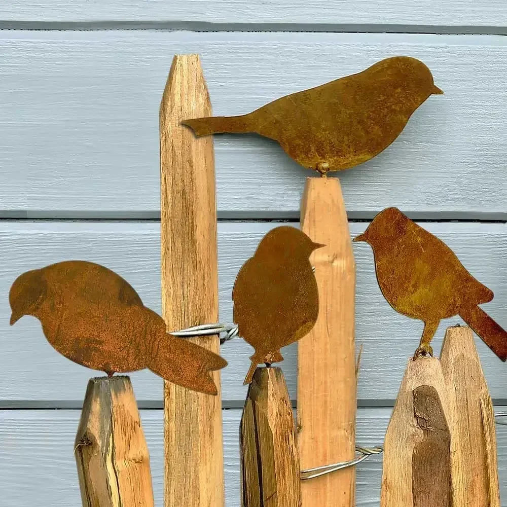 Afralia™ Metal Bird Sculptures Set - Rusty Iron Crafts for Home and Garden Decor