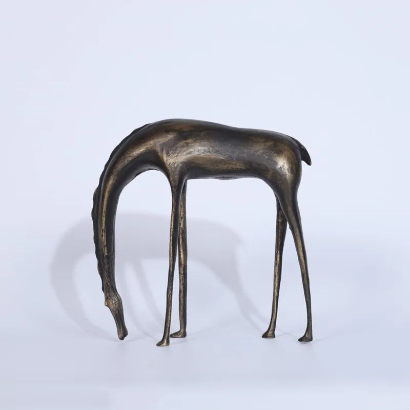 Afralia™ Metal Horse Sculpture Figurine Home Decor Accessory