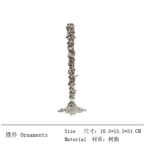 Afralia™ Golden Candlestick Holder Resin Plated Melt Shape for Wedding & Home Decor